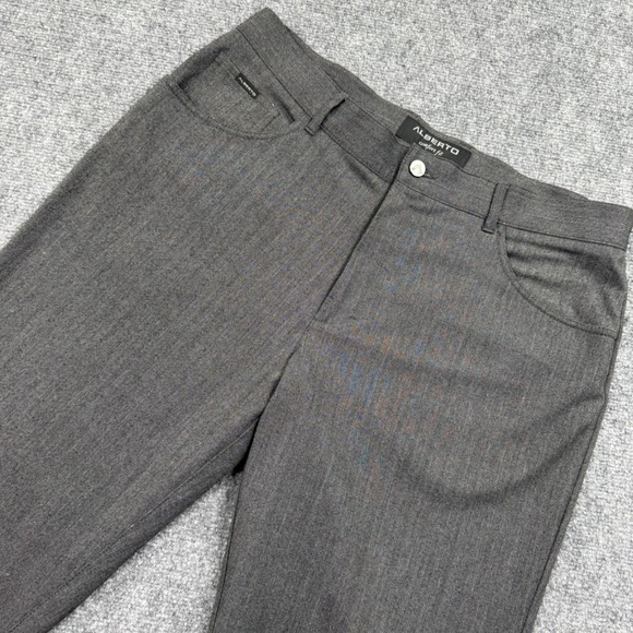 Alberto Other - ALBERTO Men‎ Herringbone Comfort Fit Trousers Pants Size 36 Charcoal Gray